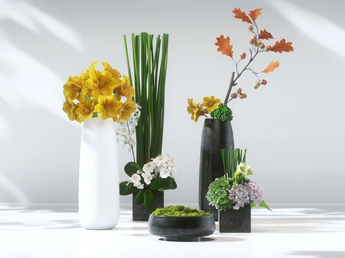 现代花瓶花卉