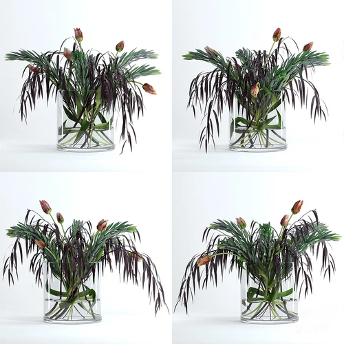 现代玻璃花瓶花卉