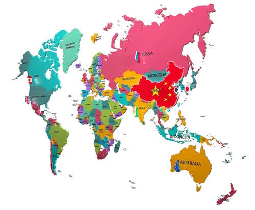 现代风格地图墙饰