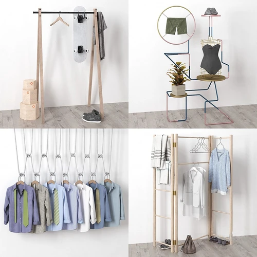 现代衣架服饰鞋包组合