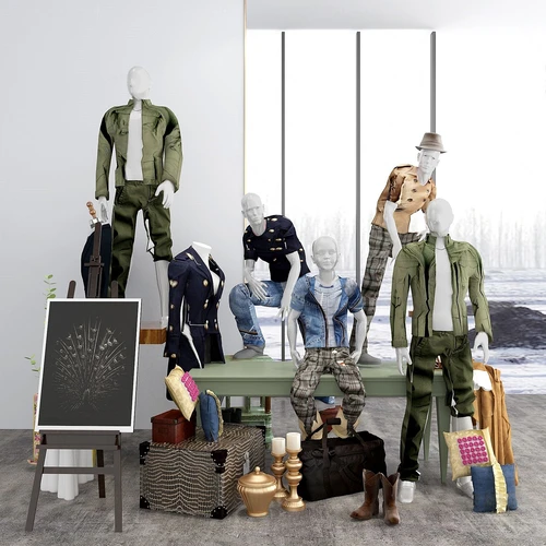 现代服装店模特展览区