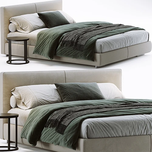 Flexform 现代布艺双人床