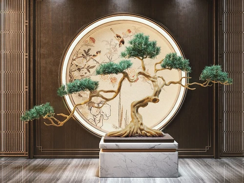新中式松树摆件