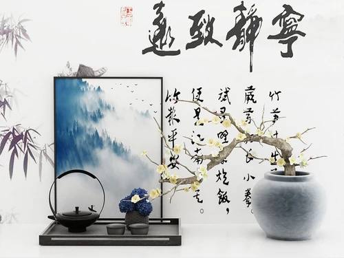 新中式装饰画茶具饰品摆件