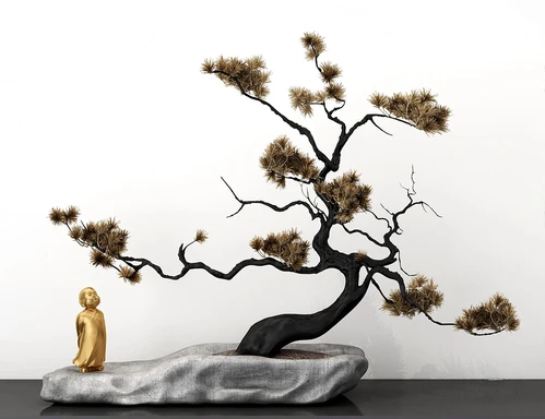 新中式松树摆件