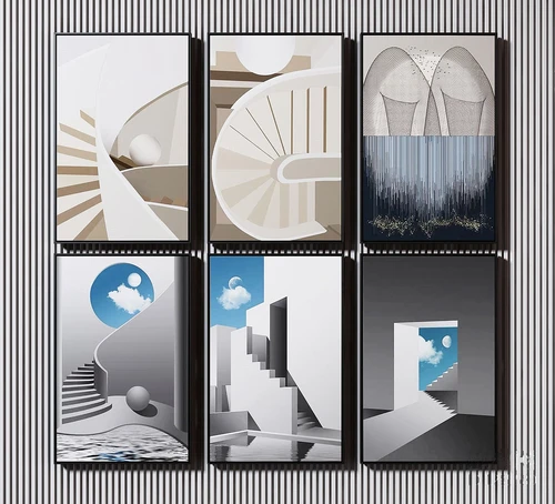 现代抽象建筑装饰挂画