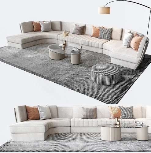 MINOTTI 现代沙发茶几组合