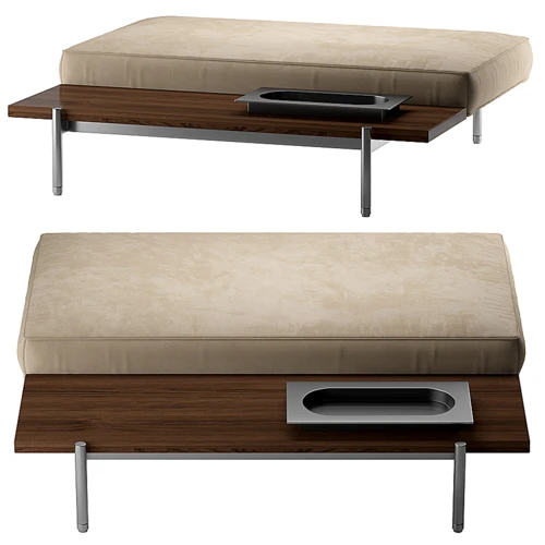 Minotti 皮革床尾脚踏
