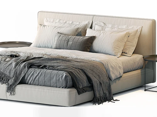 Minotti 现代布艺双人床