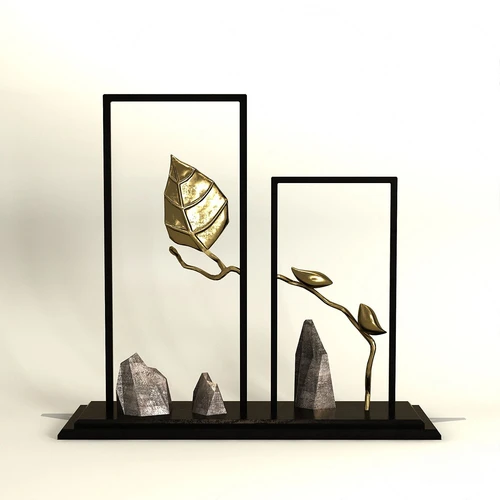 现代金叶子装饰摆件