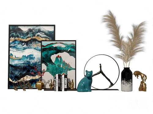 现代装饰画干枝雕塑摆件