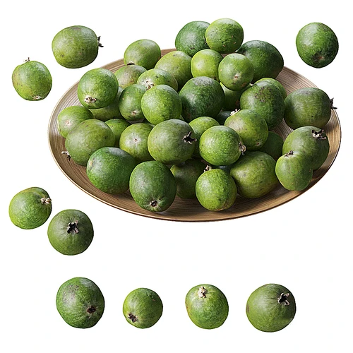 盘子上的 Feijoa