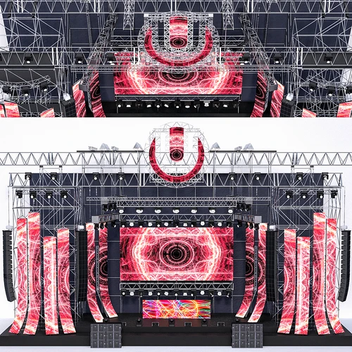 现代演唱会音乐舞台射灯成像灯音响设备组合