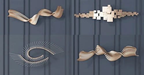 现代金属墙饰挂件3d模型