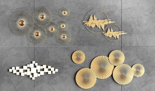 现代金属墙饰挂件3d模型