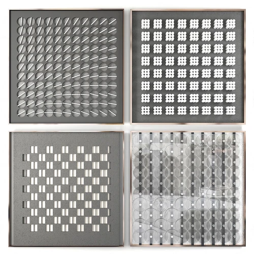 现代金边几何图形挂件3d模型