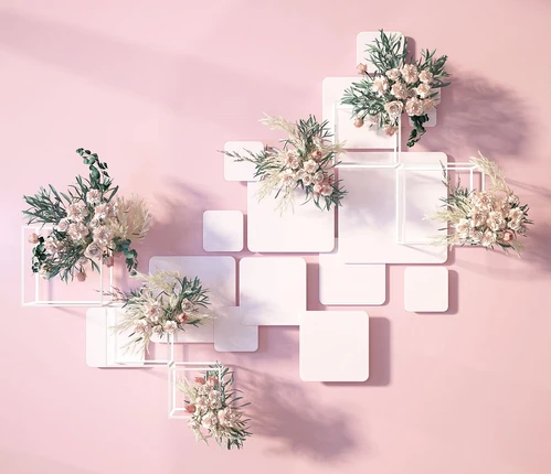 现代花艺墙饰挂件3d模型