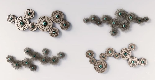 现代金属墙饰挂件3d模型