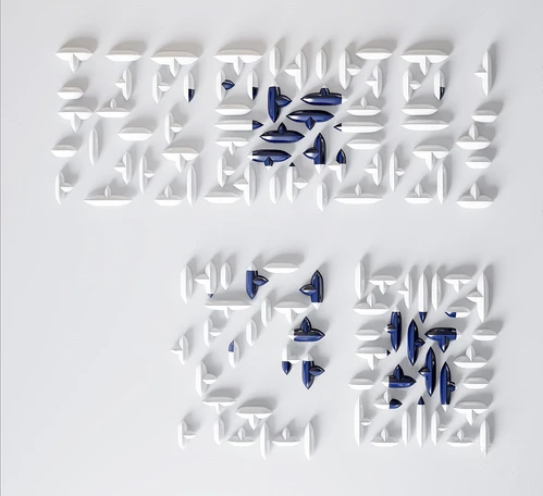 现代抽象符合组合墙饰3d模型