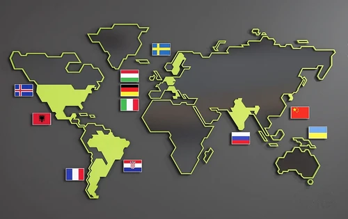 现代世界地图墙饰挂件3d模型