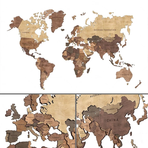 现代世界地图墙饰挂件3d模型