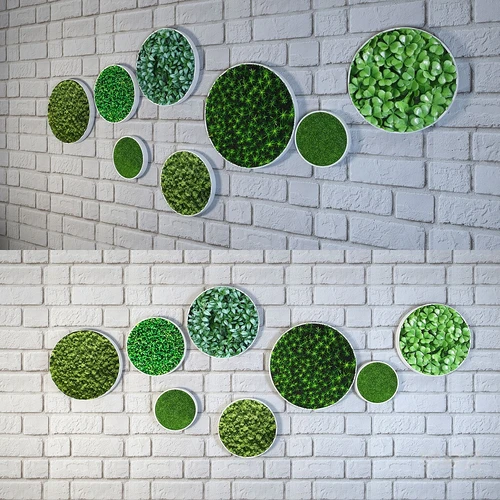 现代绿植墙饰3d模型