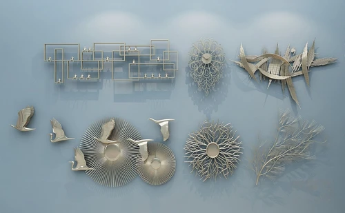 现代金属墙饰挂件3d模型
