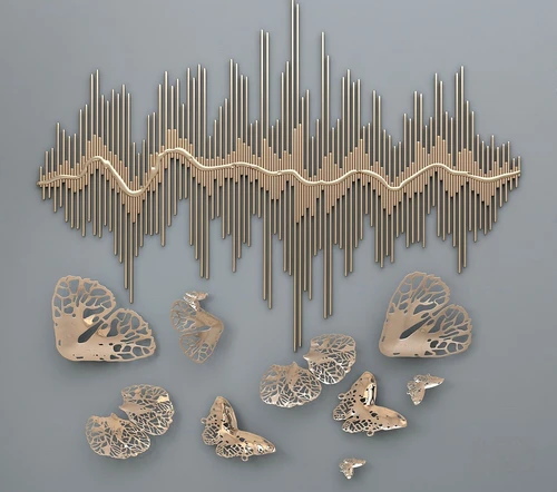 现代金属墙饰挂件3d模型