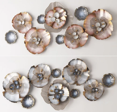 新中式花朵墙饰挂件3d模型