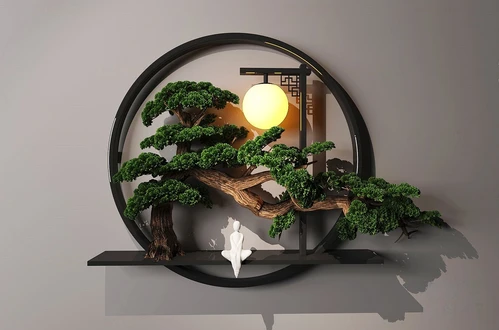 新中式禅意墙饰挂件3d模型