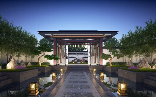 新中式凉亭景观