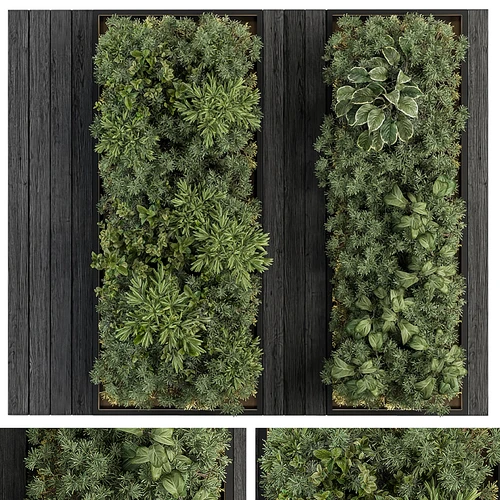 现代植物花草绿植墙饰