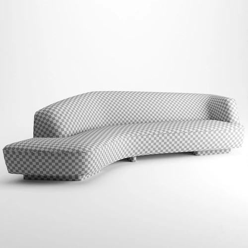 现代绒布弧形沙发3d模型