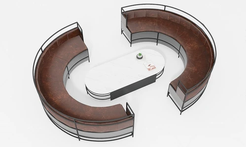 现代皮革异形沙发3d模型