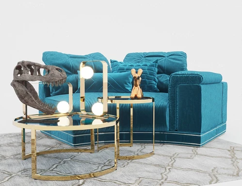 现代布艺弧形沙发3d模型