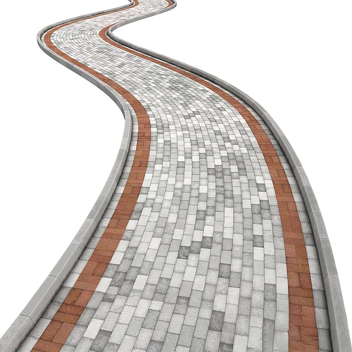 现代石砖块道路路面