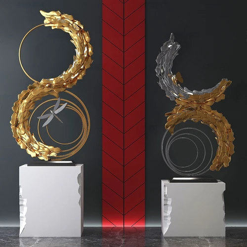 现代金属创意雕塑3d模型