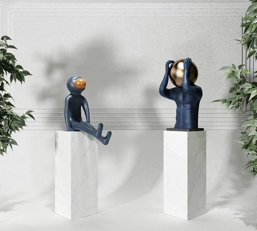现代抽象人物雕塑3d模型