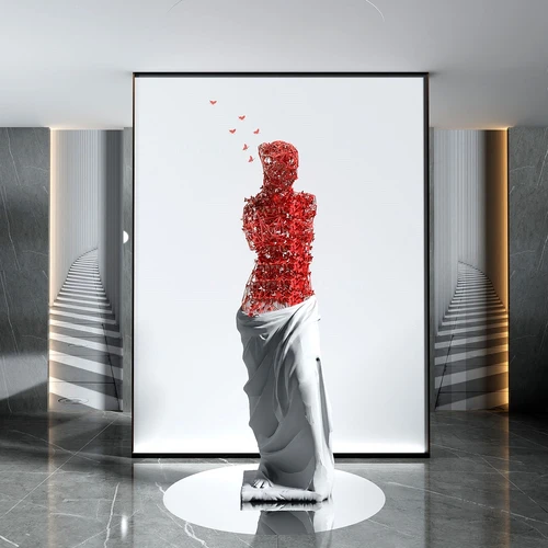 现代蝴蝶人物雕像摆件3d模型