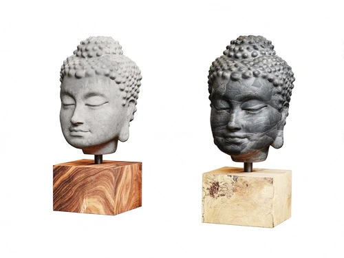 现代佛头雕塑3d模型