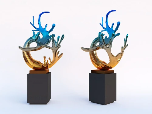 现代玻璃雕塑3d模型