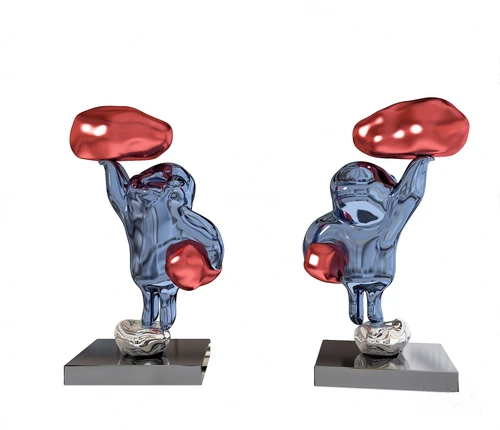 现代水晶人物雕塑摆件3d模型
