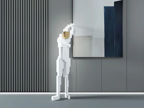 现代抽象人物雕塑3d模型