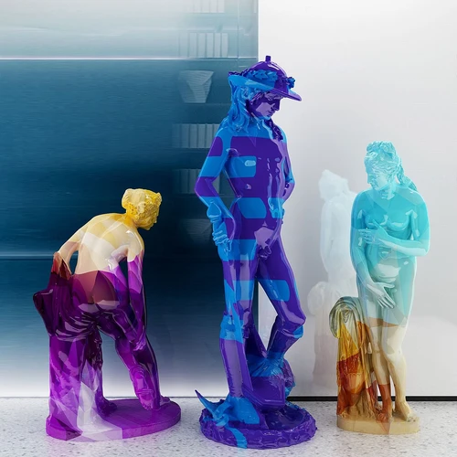现代人物艺术雕塑摆件3d模型