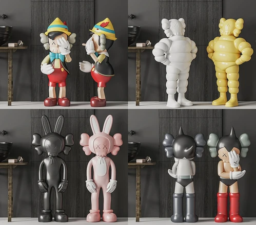 现代kaws雕塑摆件3d模型