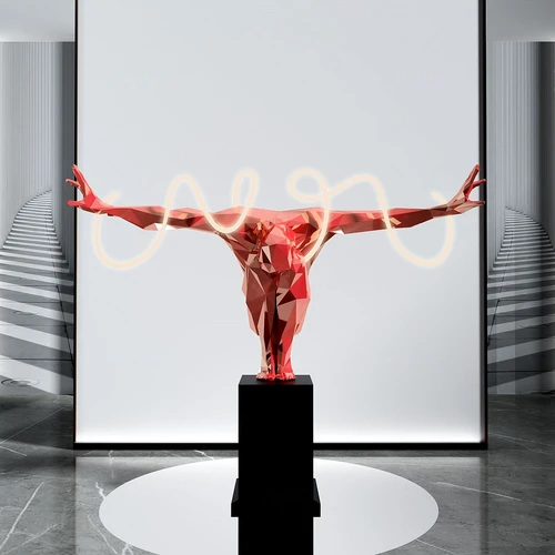 现代几何人物雕塑3d模型
