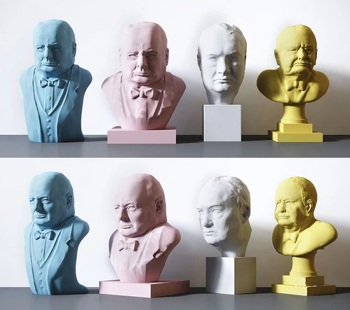 现代丘吉尔头像雕塑3d模型
