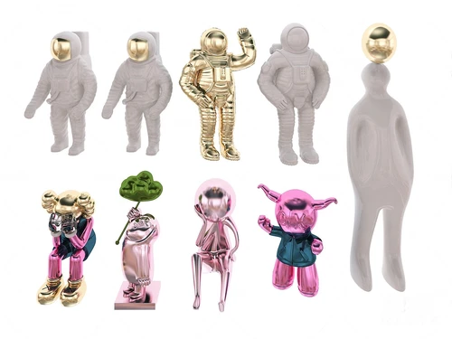 现代宇航员卡通玩偶雕塑摆件3d模型