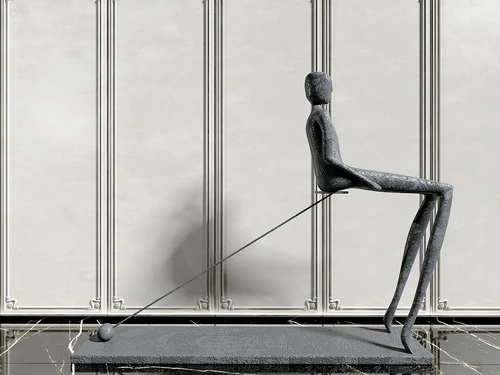 现代抽象人物雕塑摆件3d模型
