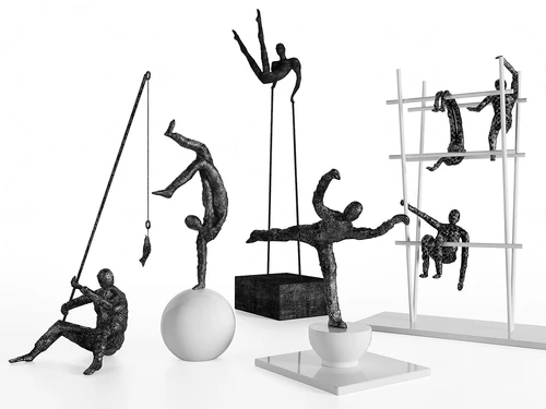 现代运动人物雕塑摆件3d模型